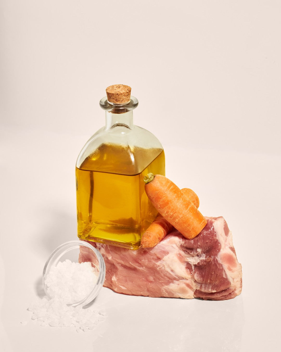 Ingredientes de la receta de cerdo y zanahoria Chef Miau