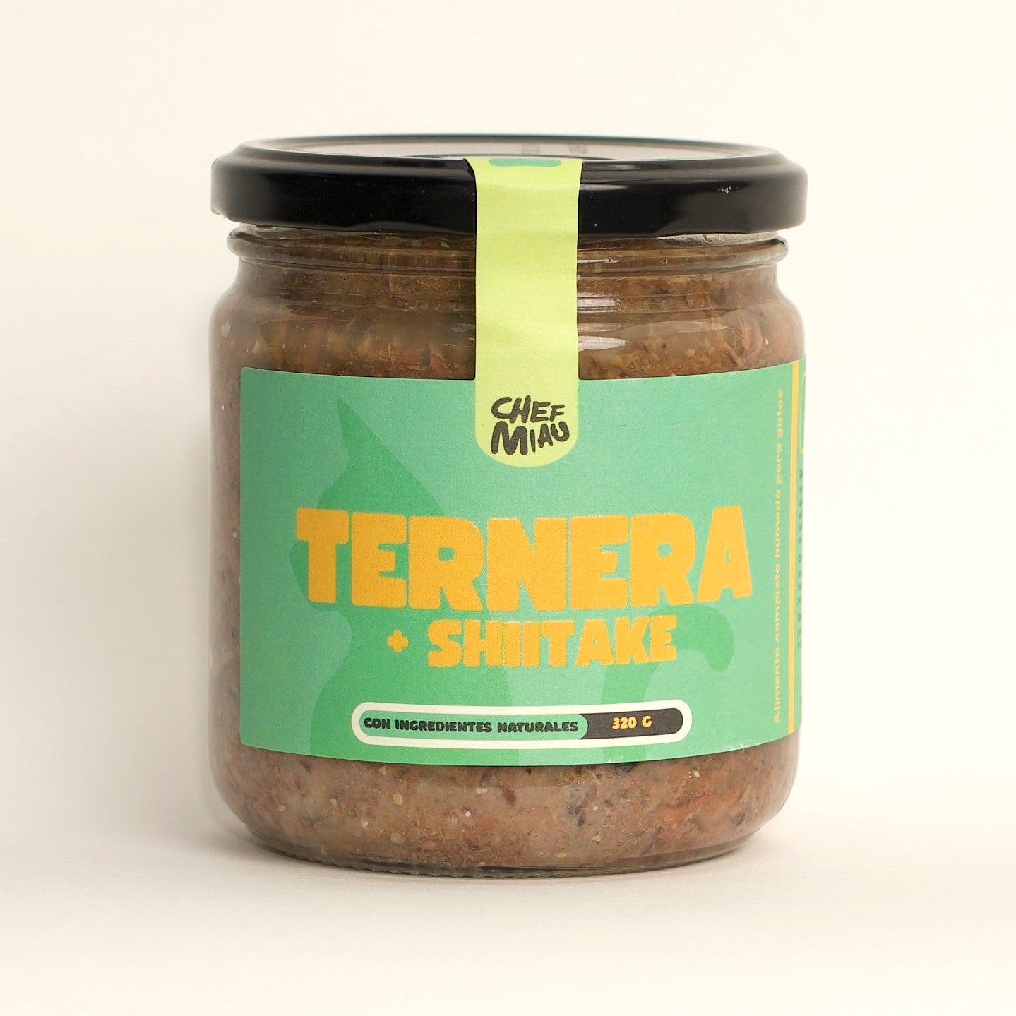 Tarro de comida para gatos Chef Miau Ternera con shiitake, 320 g